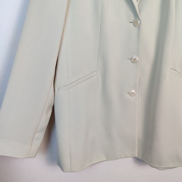 Vtg Express Campagnie Internationale Preppy Nude Blazer 12 Old Money Tailored - Picture 3 of 12